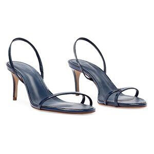 Like new Schutz Diana Mid Sandal Infinite Blue leather mid high heel slingback